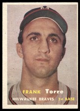 1957 Topps #37 Frank Torre Milwaukee Braves VGEX 66468