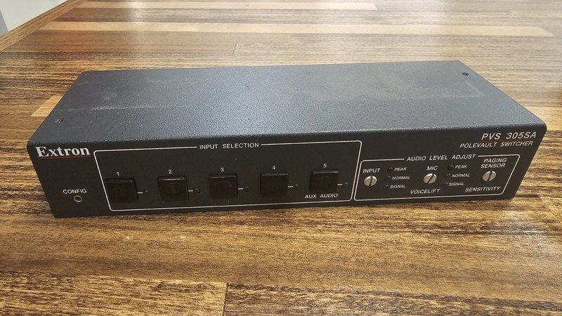 Extron PVS 305SA PoleVault Switcher 5 In 2 Out Rack-Mount Amplified Audio
