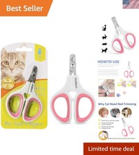 Ergonomic Cat Small Dog Nail Clippers - Sharp Stainless Steel, Non-Slip Design