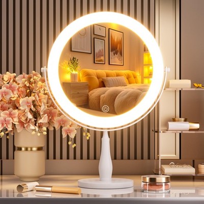 Professional 8'' Large Lighted Makeup Mirror with Brighter Lights, 1X/10X True...