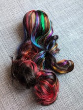 Truly Me 120 Wig C Brown Hair Rainbow Highlights American Girl Doll Custom