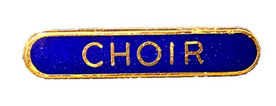 VINTAGE ENAMEL NAVY BLUE LARGE CHOIR BADGE WESTFIELD BIRM'HAM 4.5X1CM NOT SCRAP