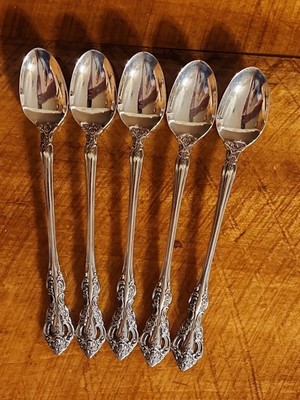 5-Oneida MICHELANGELO Stainless USA ICED TEASPOONS 7 1/2''