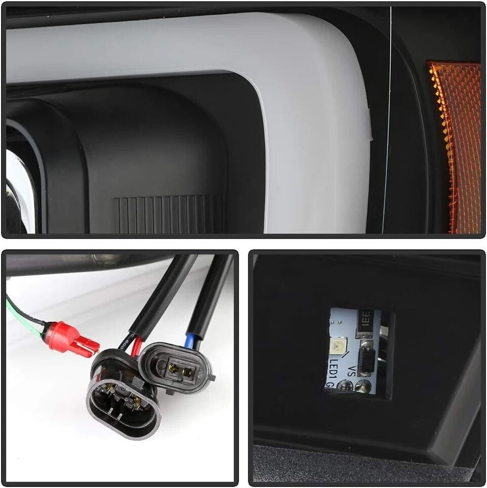 Faros proyectores LED DRL negros para Chevy Suburban Tahoe Avalanche 2007-2014 Foto 3 de 4