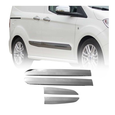 Seitentürleiste Türschutz für Ford Tourneo Courier 2014-2024 Chrom Dunkel 4x