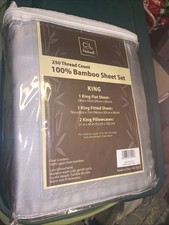 Casual Living Natural 250 Thread Count 100 Bamboo Solid Sheet Set King Lt Blue