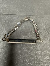 925 Sterling Silver Figaro Baby Child ID Bracelet 6" Engravable P.Lux Italy