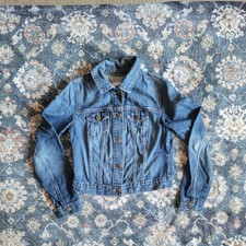 Blue Denim Cropped Jacket with Button Front