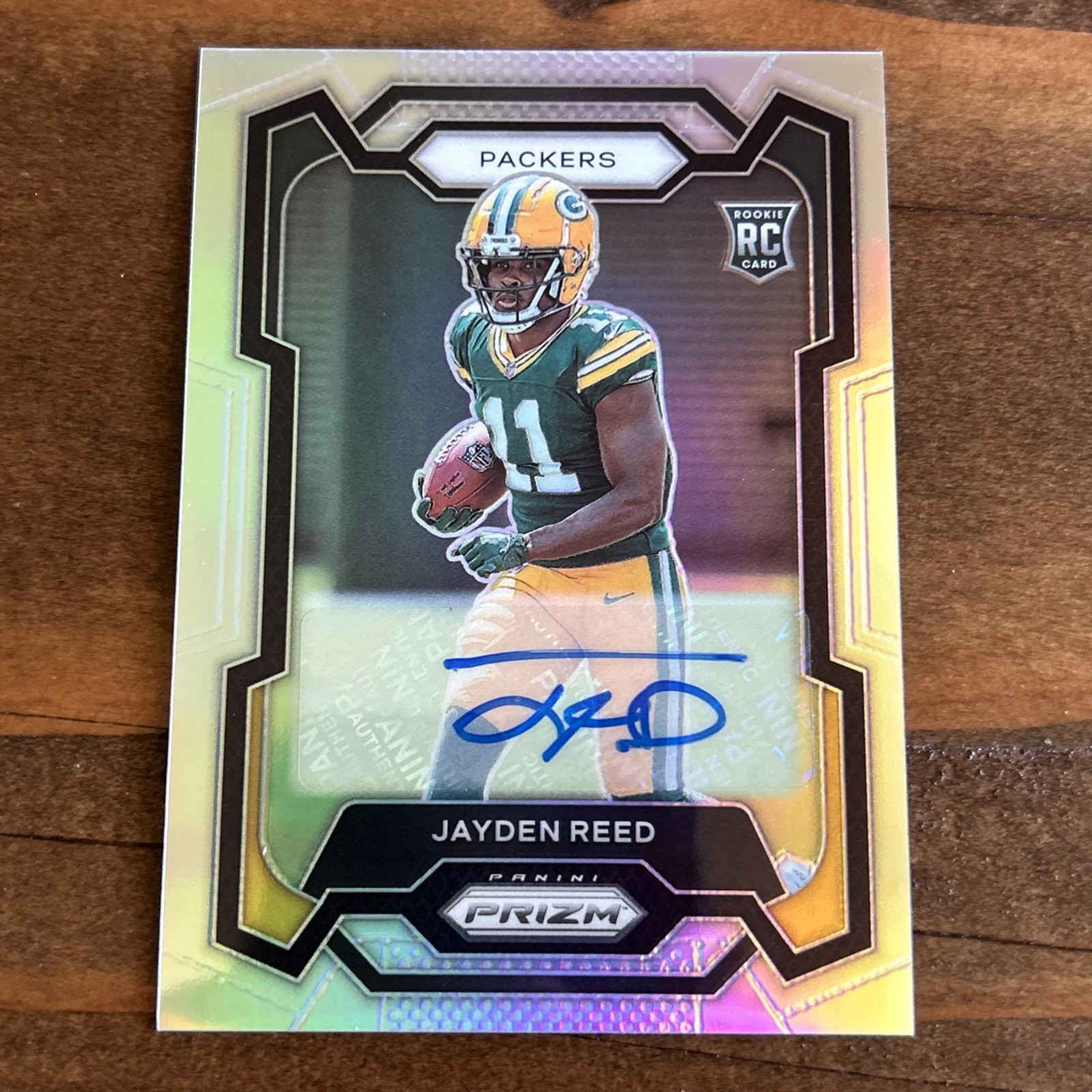 2023 Panini Prizm Jayden Reed Auto True Silver Rookie RC #334 Packers