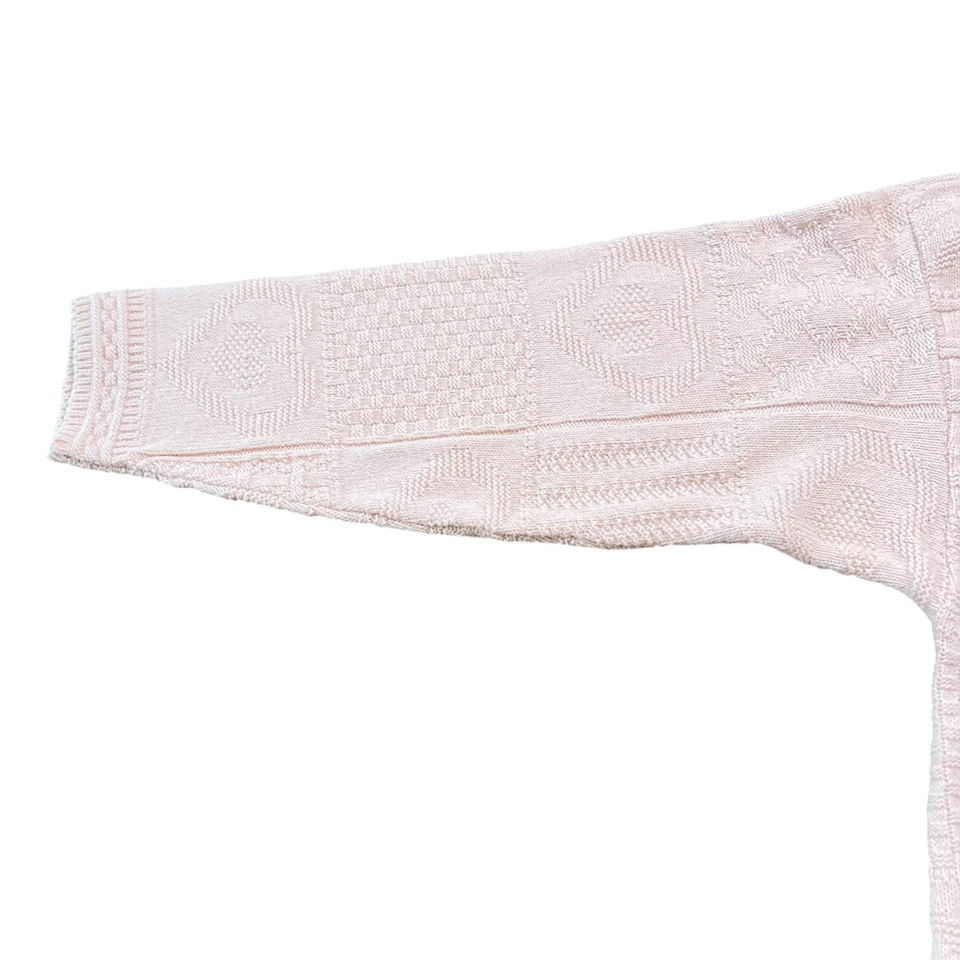 Vintage Jennifer Moore Patchwork Heart Sweater Pink Size Medium Retro Grannycore - Image 3 of 4
