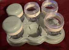 REPLACEMENT Magic Bullet Baby Storage Tray, 5 Food MiniCups, 2 With Green covers