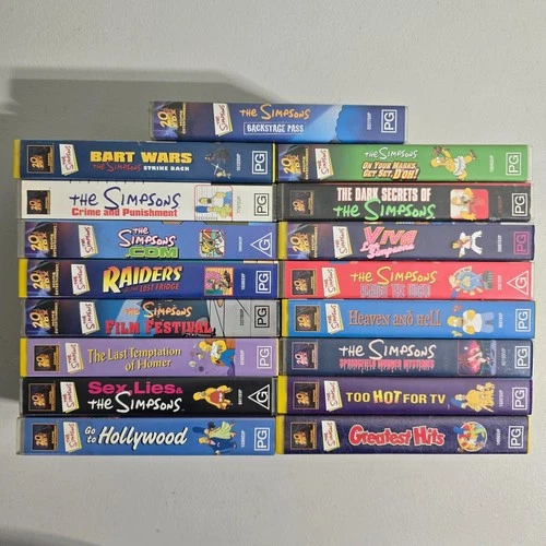 The Simpsons VHS 17x Videos Bundle Collection Tapes Bulk Lot Vintage