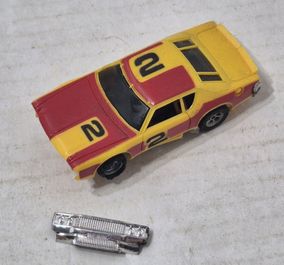 Vintage Aurora AFX AMC MATADOR Stock Car HO Slot Car YELLOW & RED #2 UNTESTED