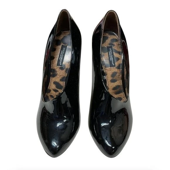 Dolce & Gabbana Negro Charolte Vernice Tacones Talla 8.5, EU 38.5 Foto 2 de 4