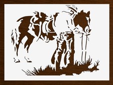 Cowboy Themed DIY Crafts Wall Art Reusable Plastic Stencil - StencilAir