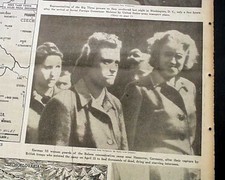 IRMA GRESE Female SS Beast of Belsen Jewish Holocaust 1945 Newspaper w/ Photos