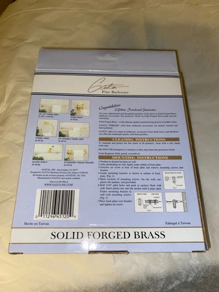 ANILLO TOALLERO LATÓN FORJADO MACIZO TIARA # 4512 Foto 2 de 4