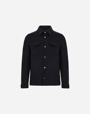 Herno giacca uomo LANA cashmere shacket blu navy taglia IT 56 / US 46 NUOVA $995