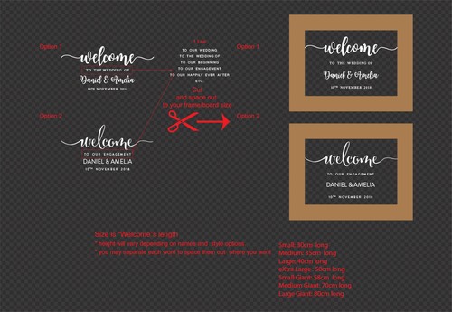 Custom Wedding Engagement Anniversary Welcome Party Sign Sticker Decal - Bild 2 von 2