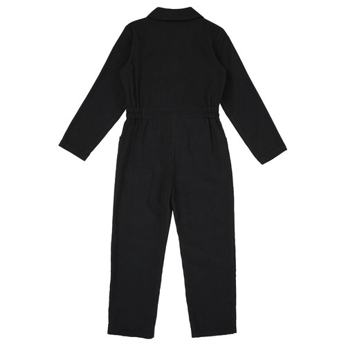 Unisex Kids Long Sleeve Mechanic Coverall Turn-down Collar Jumpsuit Rompers - Picture 23 of 110