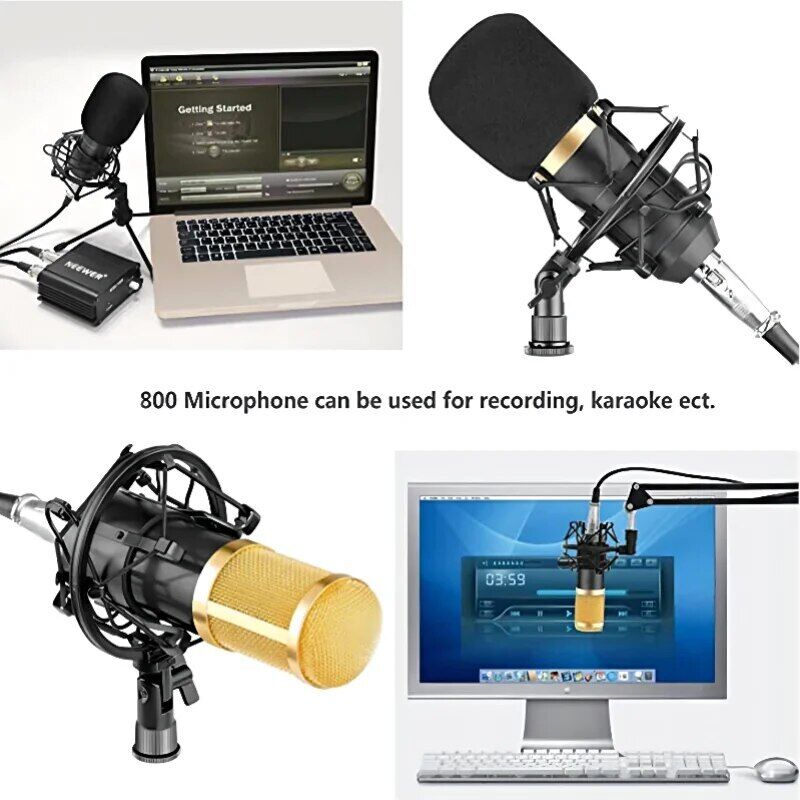 BM800 Kondensator Microphone Mikrofon Kit Komplett Set für Studio Aufnahme DE