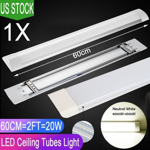 1pcs 2ft Led Slim Ceiling Batten Tubes Light Fluorescent Lamp Bar