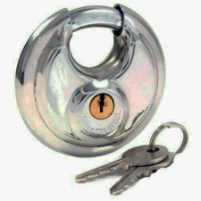 90mm Round Steel Disc Padlock Door Circular Discus Hardened Shackle Disc Lock