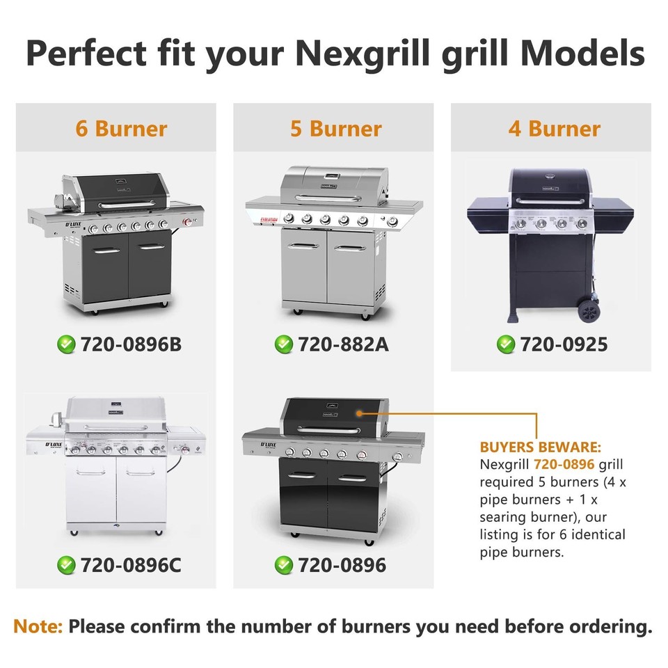 Ricambi Per Griglia Nexgrill 7200896b 7200896c 7200896e - Deluxe 6 Fuochi A Gas - Adviace