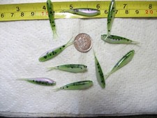 100-1 1/2"-crappie panfish-soft plastic-minnow grubs-scent-jig-split tail-flukes