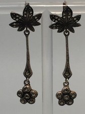 Ohrringe Original Silber 925 Sterling Jugendstil Art Deko antik Edelsteinbesatz