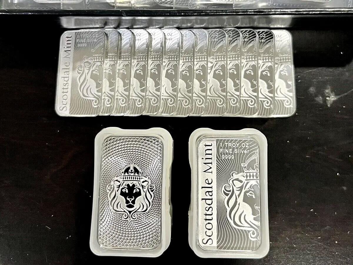 1 oz .9999 Fine Silver Vortex Bar Scottsdale Mint BU ✓ in CAPSULE