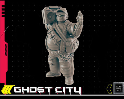 Boom Box Rocker - Cyberpunk Theme - 28mm or 32mm - Ghost City