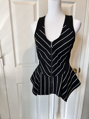 NWOT Marilyn Monroe Black & White Striped Top Size Small