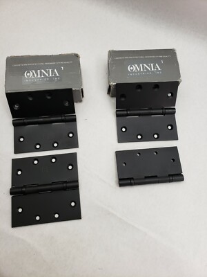 2 pack Omnia Button Tip Hinge Ball Bearing 4.5'' x 4.5'' 985BB-4BTN-10b - 4 pieces