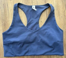 90 Degrees By Reflex Women’s Ink Blue Seamless Racerback Sports Bra Size Large