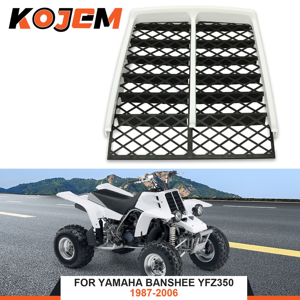 White Radiator Cover + Grill For 1987-2006 Yamaha Banshee 350 YFZ350 Front Panel