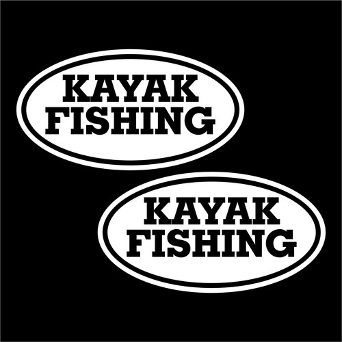 2 KAYAK FISHING Boat Decals/Sticker Car, Truck, Bumper, Vinyl Decal - 14 Colors - Picture 2 of 15
