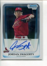 2011 Bowman Chrome Prospect AUTO Jordan Swagerty BCP183 St. Louis Cardinals