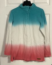 Marley Lilly Womens Tri Colored Ombré Green, White, And Pink Medium Mock Neck