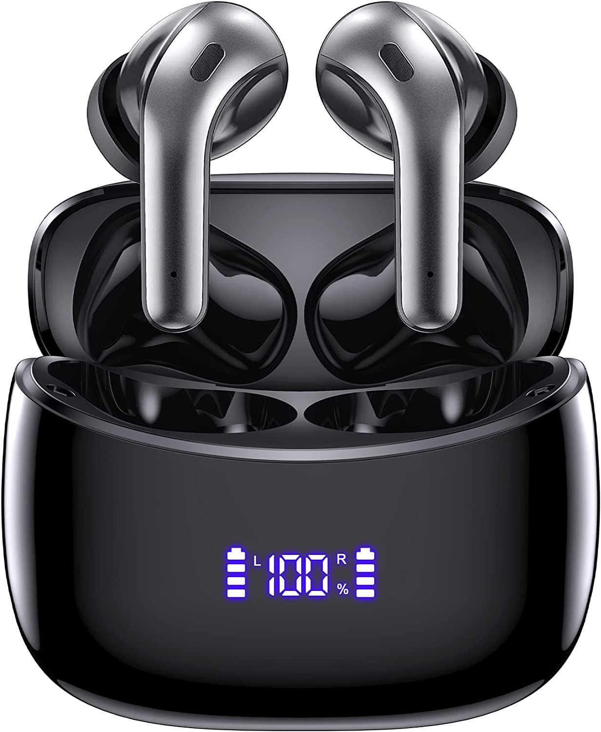 Wireless Earbuds Bluetooth Headphones 60H Playtime LED Display Charging Case