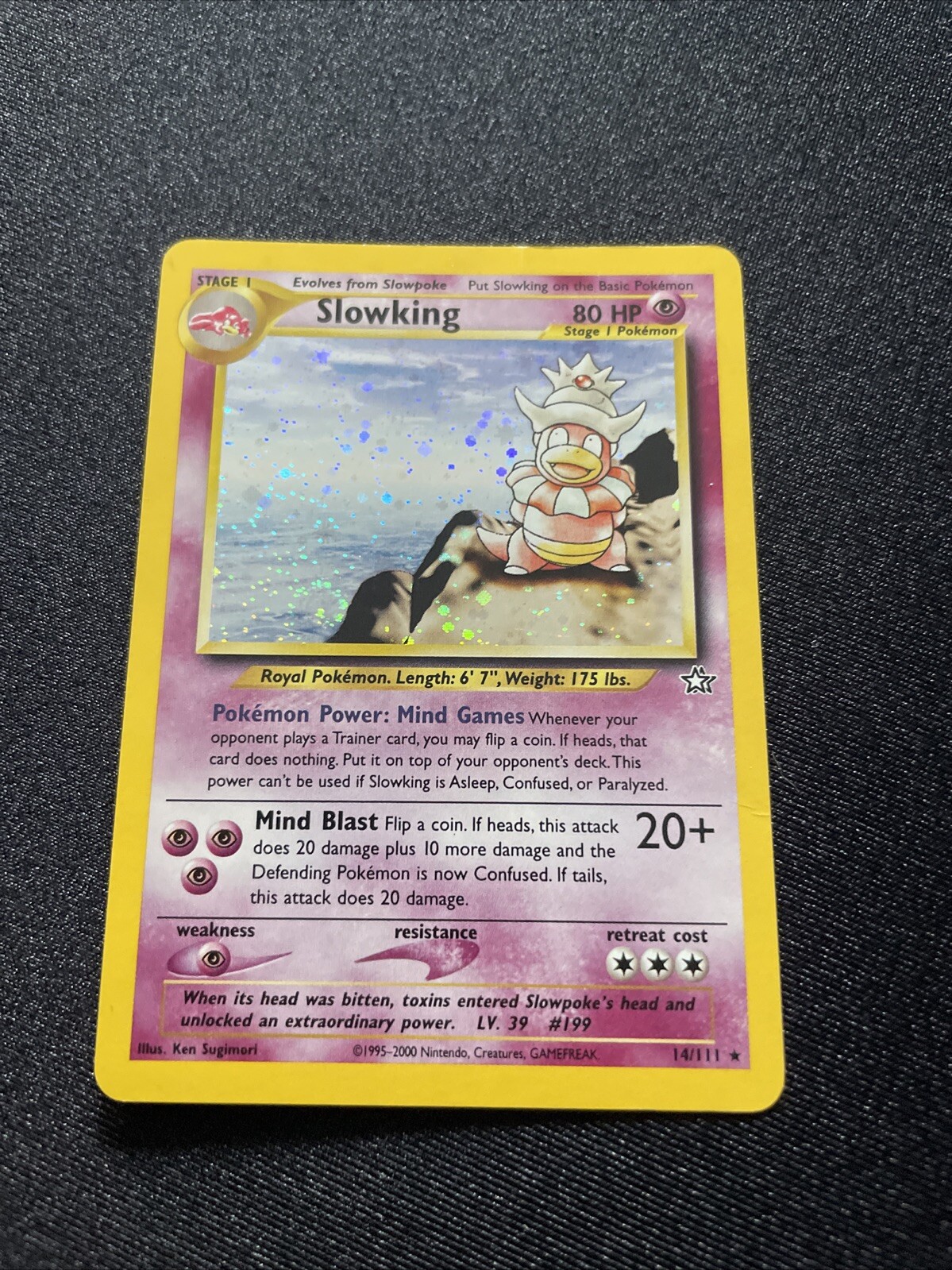 Slowking 14/111 Neo Genesis Holo Rare Swirl Pokemon Card Mint Condition