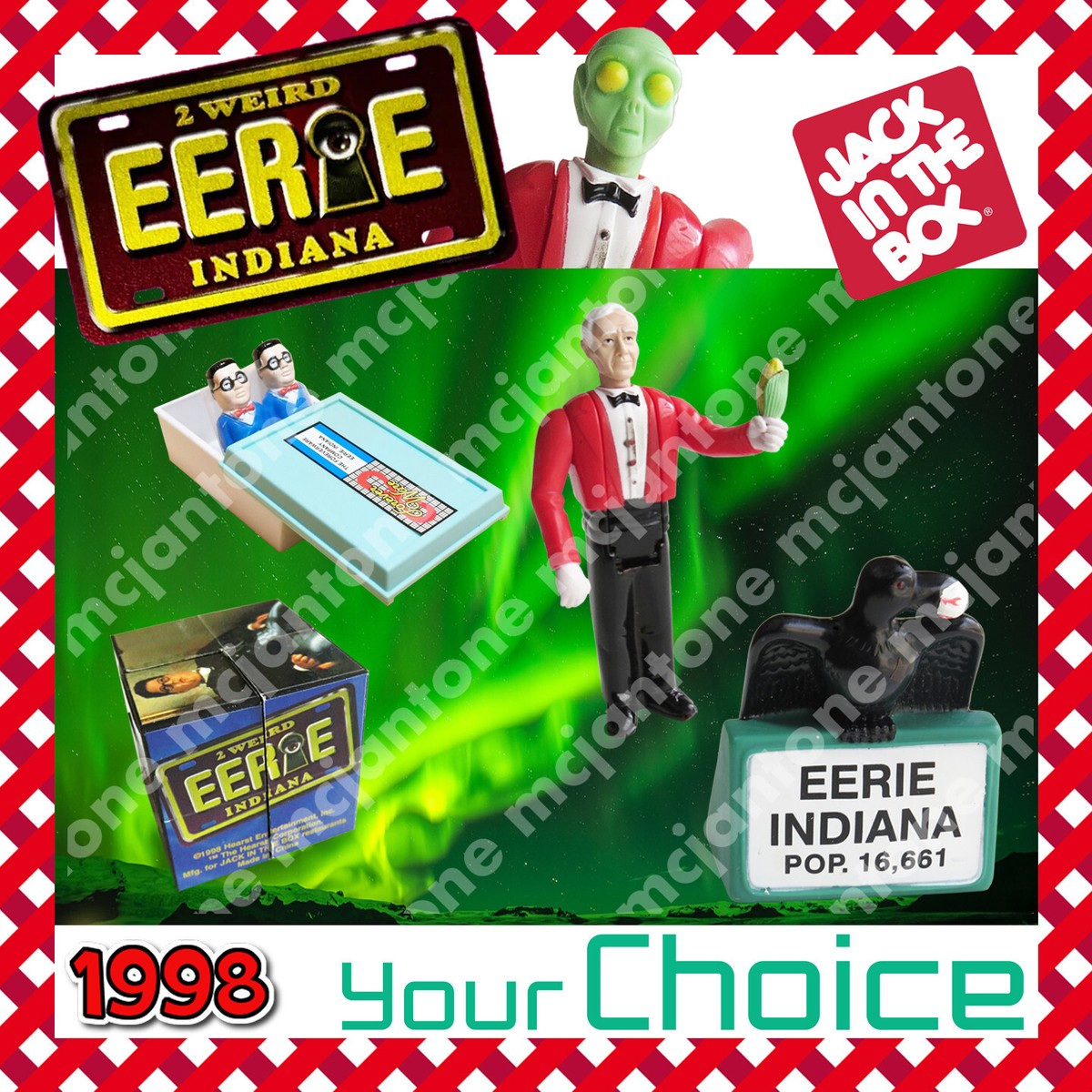 Jack in the Box 1998 EERIE INDIANA Mystery Twins Tub Alien Cube Jack in the Box 1998 EERIE INDIANA Mystery Twins Tub Alien Cube