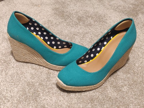 Merona Teal Espadrille Platform Wedge Women's 8½