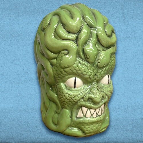 Medusa Tiki Mug By Biggs Tiki Green Glaze Tiki Bar 20 Fl. Oz. New in Box - Picture 1 of 1
