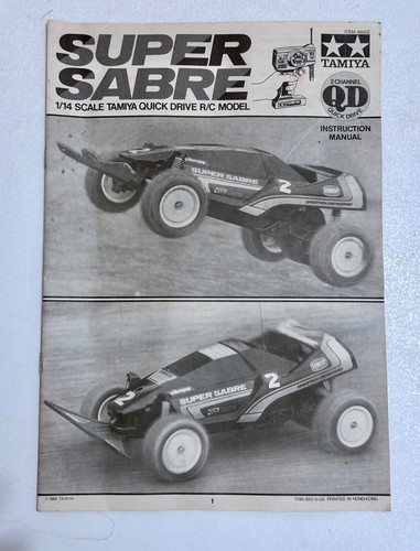 Auto radiocomandata batterie TAMIYA Quick Drive R/C Model SUPER SABRE (vintage) - Foto 5 di 17