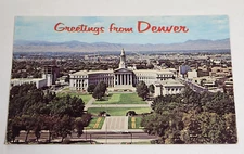 Greetings from Denver Civic Center City & County Building Vintage postcard