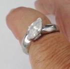 VINTAGE MEXICO STERLING SILVER RING SIZE 6 SPARKLING STONE DESIGN NR