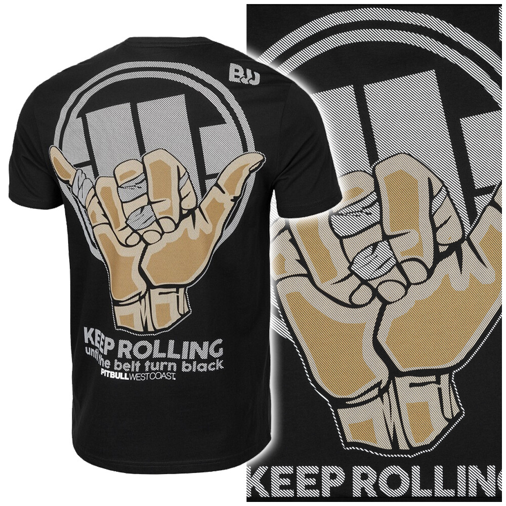 T-shirt Pit Bull West Coast Nera – Manica Corta, Tattoo Stile Cane, Uomo