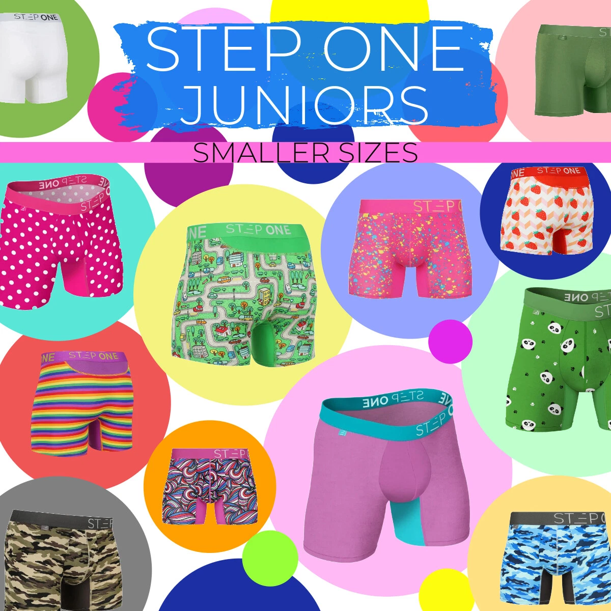 STEP ONE New Juniors Trunks (small sizes) Bamboo Underwear