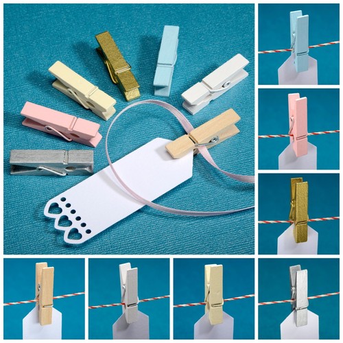 Pack 10 35mm Mini Wooden Pegs Arts and Crafts Photo Paper Hanging Clips eBay